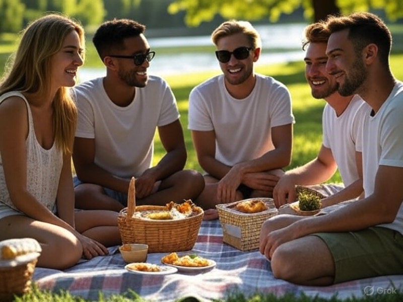 Picnic con gli amici sul lago di Bolsena