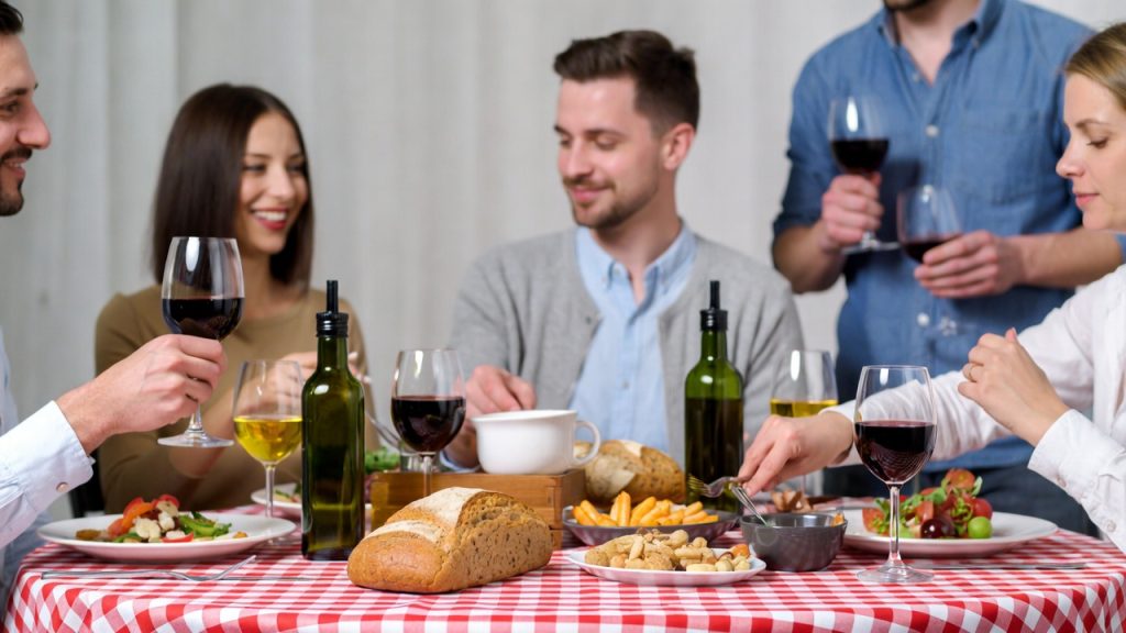 Pane vino e olio - tre pilastri della dieta mediterranea